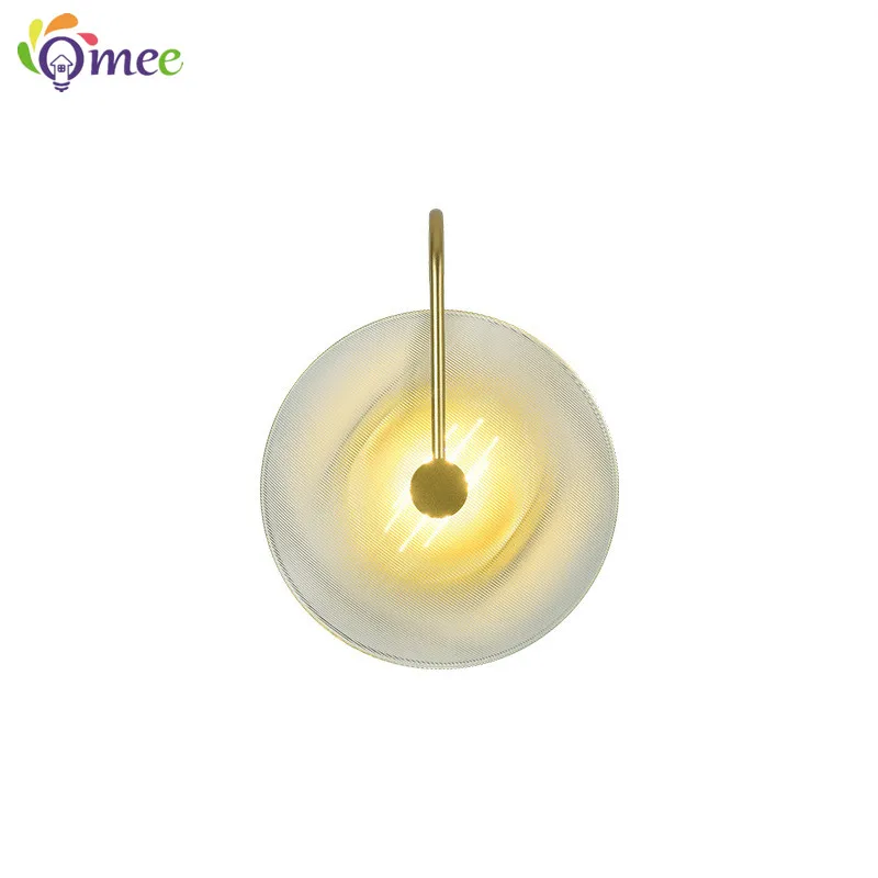 Modern Round Wall Lamp Light Luxury Gold Black Glass LED Wall Lamp Living room Sofa TV Background Wall Bedroom Bedside Wall Lamp