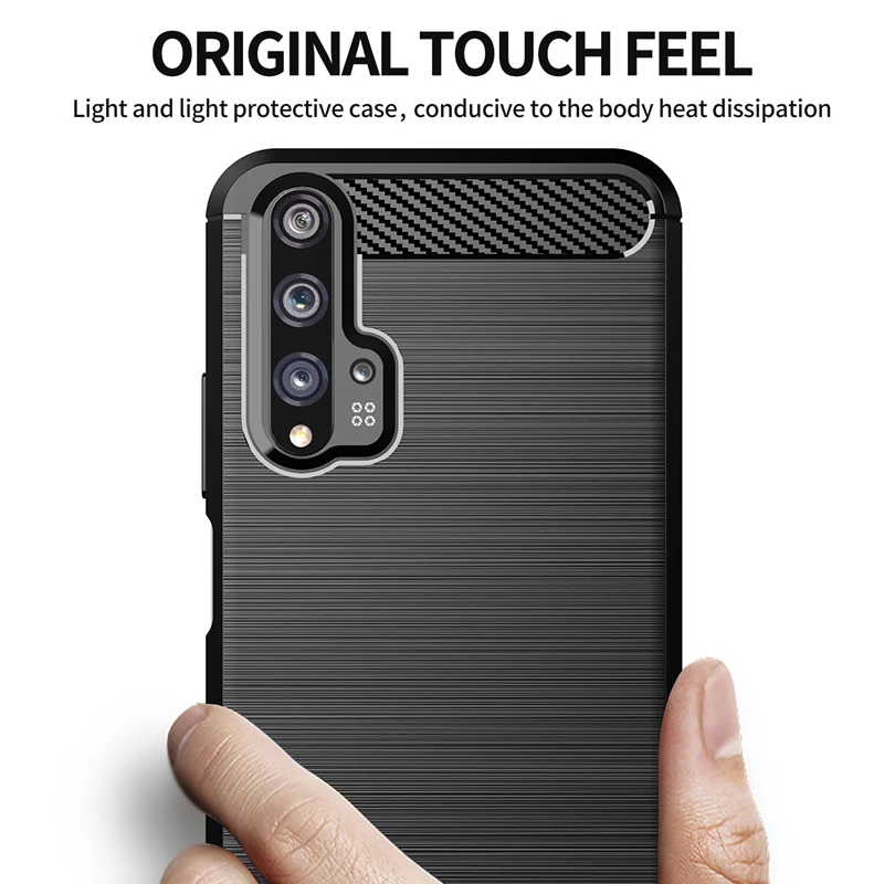 For Huawei Nova 5T Case Cover Nova 5 T 6 7 SE Pro 2i 3 3i 4 7i Shockproof Bumper Carbon Fiber Soft Silicone Phone Case Nova 5T