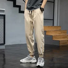 Спортивные штаны мужские модные однотонные повседневные штаны с завязками для бега мужские уличные свободные прямые брюки в стиле хип-хоп мужские s S-3XL