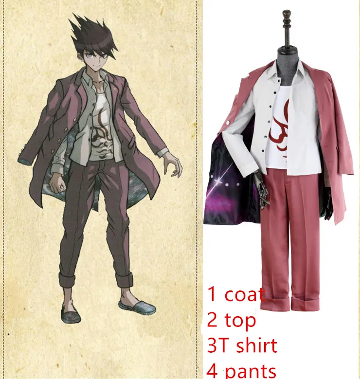 Бургундия Новое поступление Danganronpa V3 Killing Harmony Kaito Momota костюм аниме для косплея индивидуальный заказ колледж космический пилот Косплей Костюм - Цвет: Бургундия