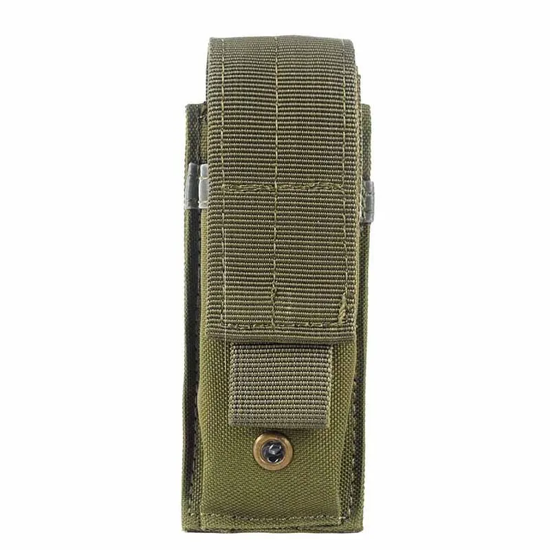 Outdoor Multi function Military Tactical Single Pistol Magazine Pouch Airsoft Hunting Flashlight
