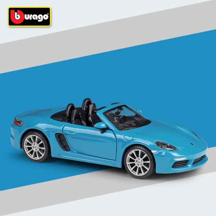 Синий Новинка, Bburago 1:24, 718, боксстер, спортивный автомобиль, статическое моделирование, литье под давлением, модель автомобиля, игрушки для мальчиков, подарки - Цвет: Синий