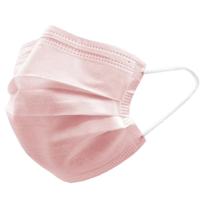

150Pcs Disposable Face Masks Mouth Mask 3 Layers Anti Dust Masks Mask Prevents Droplets Spreading Pink Masks