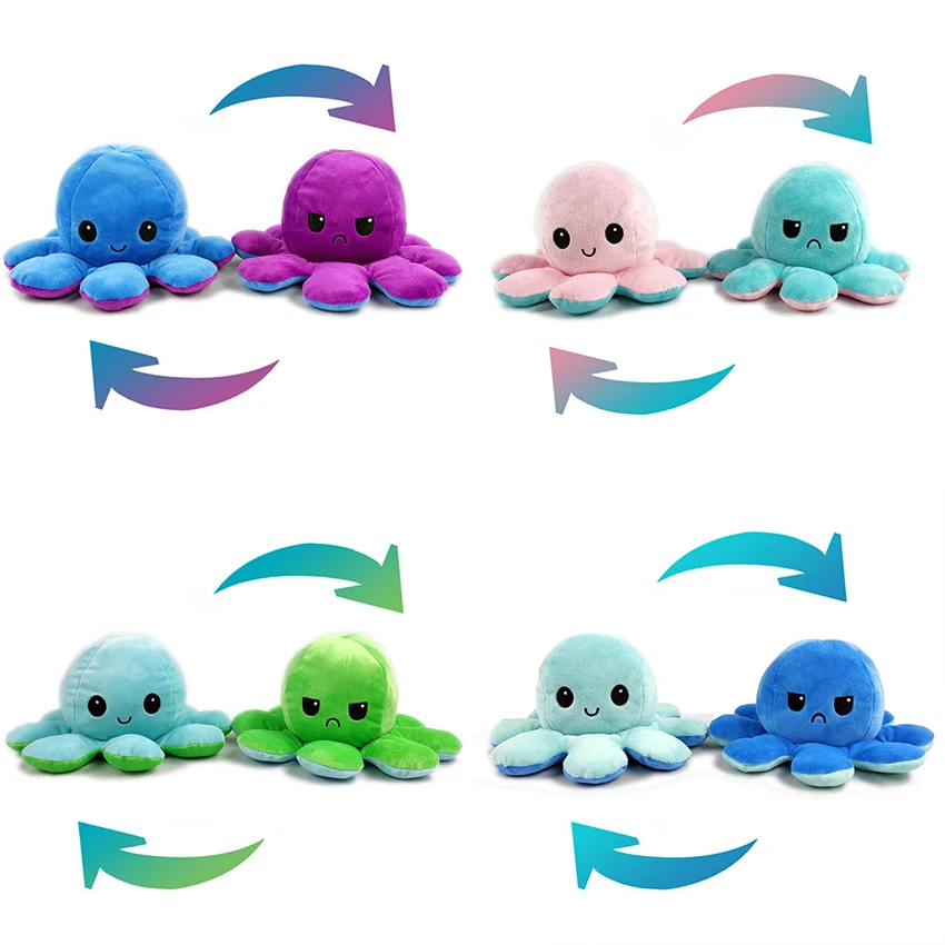 

Kawaii plush Octopus Stuffed Toy Dolls Soft Simulation Reversible octopus plush Cute Decoration Accessories for Children Gifts