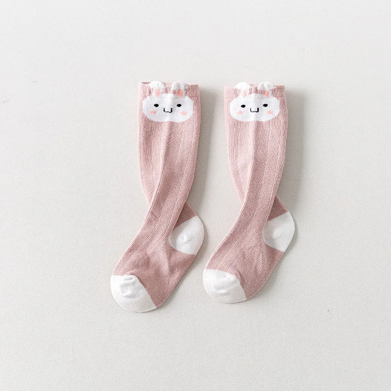 Warmom/Детские носки с рисунками животных для мальчиков и девочек детские гольфы из мягкого хлопка гетры для новорожденных, горячая Распродажа носков - Цвет: Розовый
