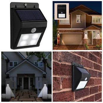

2pcs LED Solar Powered Motion Sensor Light Security PIR Garden Wall Light Lam
