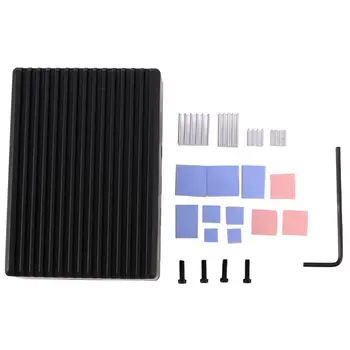 

Black Metal Case Enclosure Cover Shell with Heat Sinks for Raspberry Pi 4B Pi 4 Model B