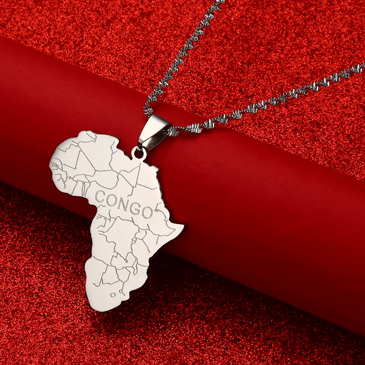 Нержавеющая сталь Африка Мода карта с Congo подвески ожерелья для женщин мужчин карты Африки Шарм ювелирные изделия