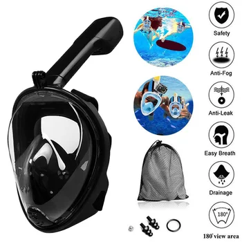 

Swimming Seaside Silicone Diving Mask Anti-fog Detachable Diving Snorkeling Full Face Mask Foldable Anti Fog Fully Dry Diving