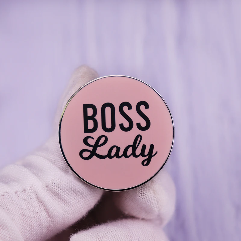 Boss Lady Brooch Attitude Quote Pin Feminist Badge Backpack Bag Fashion Accessories T For