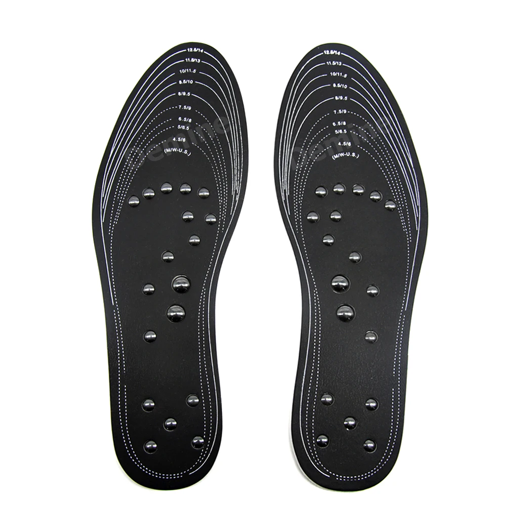 Demine, магнитные массажные стельки, запоминающие хлопок, магнитный терапевтический массажер для ног, вставки для обуви, терапевтическая пена, забота о здоровье, подушечки для ног - Цвет: Black
