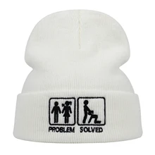 Проблема решенные шапки вязаная шапка женская Beaines для зимы хлопок Мужские Gorras простые головные уборы теплые однотонные повседневные шапочки