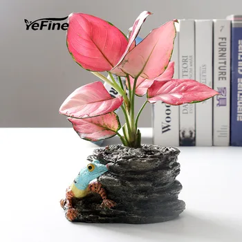 

YeFine Resin Plant Pots Decorative Lizards Flowerpot Desktop Planter Seed pot Garden Macetas Crafts