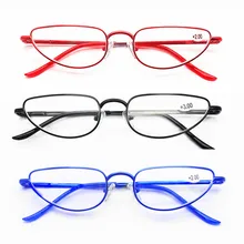 Cat Eye Reading Glasses Women Men Metal Full Frame Presbyopic Eyeglasses Female Male Semi Rimless Hyperopia Spectacles