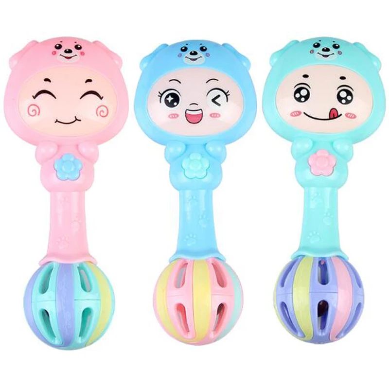 1Pc Cartoon Music Rhythm Stick Baby Rattles Early Kids Educational Toys for Newborns 0-12 Months Old Sleeping Hand Bell Games | Игрушки и