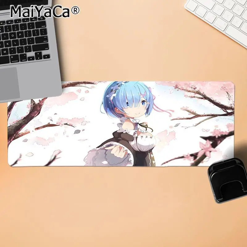 LockEdge 30x80cm MaiYaCa Rem Re Zero Аниме девочка геймерская игра коврик для мыши противоскользящие прочные силиконовые компьютерные коврики - Цвет: LockEdge 30x80cm