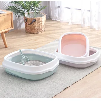 

New Pet Cat Toilet Semi-enclosed Detachable Cat Litter Box Cat Toilet Dog Tray Clean Scoop Home Plastic Sand Box Cat Supplies
