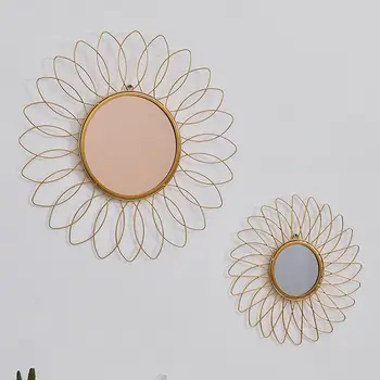 

Innovative Art Decoration Geometric Makeup Mirror Dressing Bathroom Wall Hanging Mirror For Living Room Wall Decoration