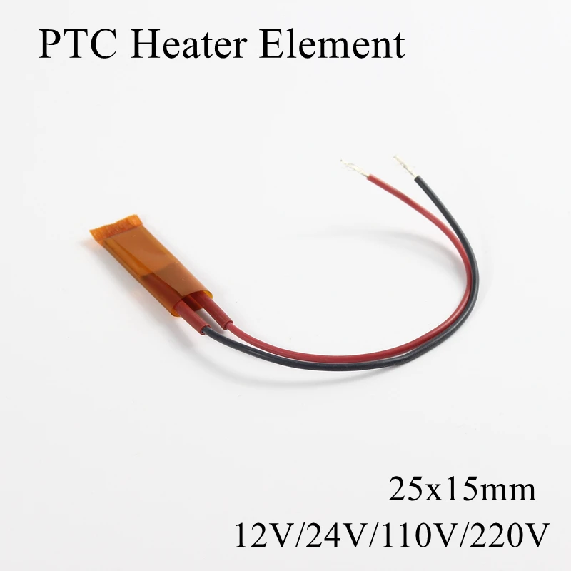 25x15 мм 12 В 24 в 110 220 PTC нагревательный элемент с постоянным термостатом