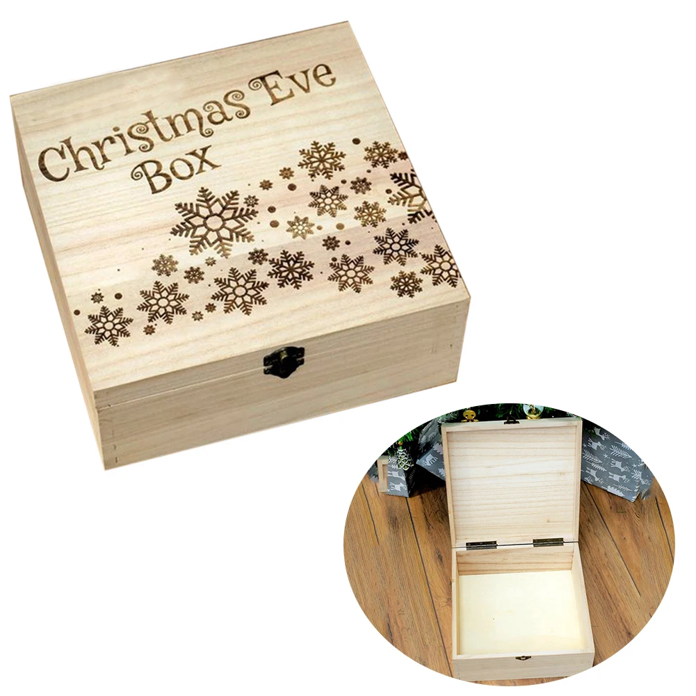 

Decorative Storage Wooden Letters Engraving Case Gift Box With Cover Large Candy Christmas Portable Square Party Toys