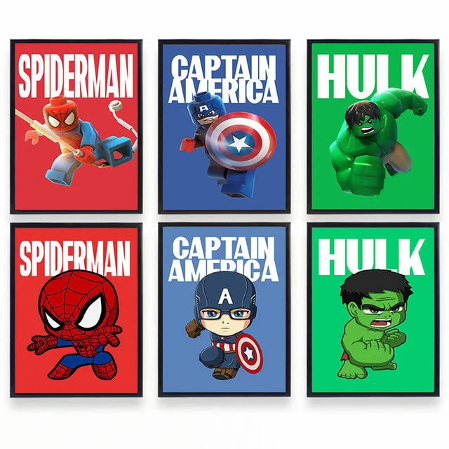 Marvel Avengers Canvas Print Wall Art | Superhero Poster Kids Avengers -  Cartoon - Aliexpress