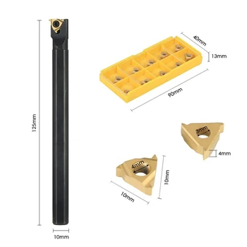 

New Snr0010K11 Internal Lathe Threading Boring Bar Holder+10Pcs/Box 11Ir A60 Inserts+T8 Wrench Cnc Turning Tool