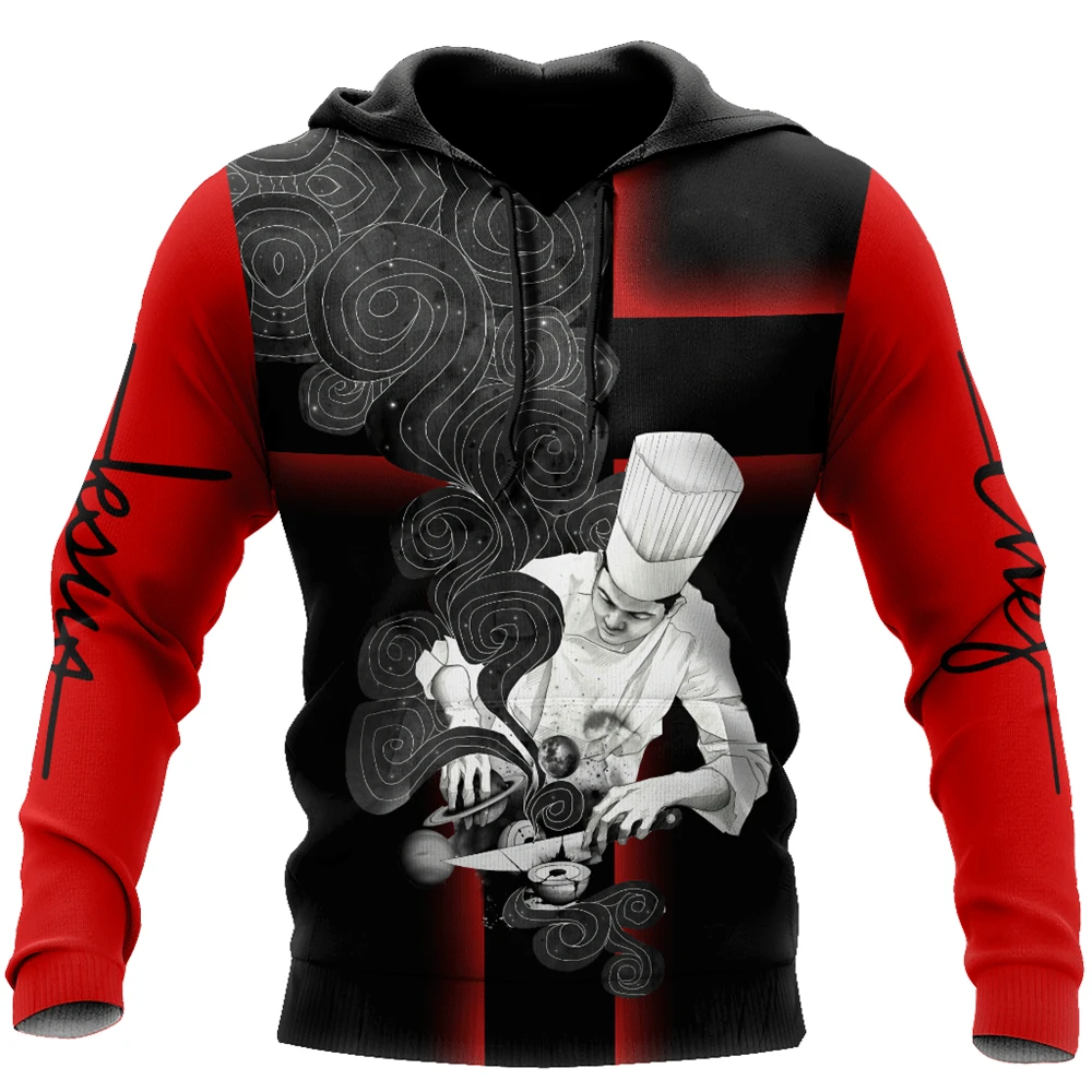 Mens Hoodies Chef 3D All Over Printed Fashion Zipper Hoodie Unisex Harajuku Street Casual Sweatshirt DYI310