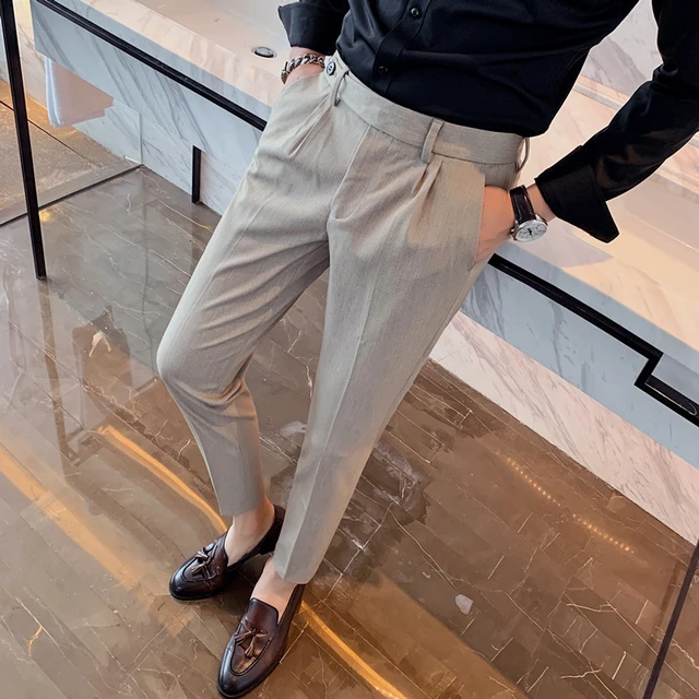 High Quality Korean All Match Business Casual Men Clothes 2021 Formal Pants  Dress Slim Fit Fashion