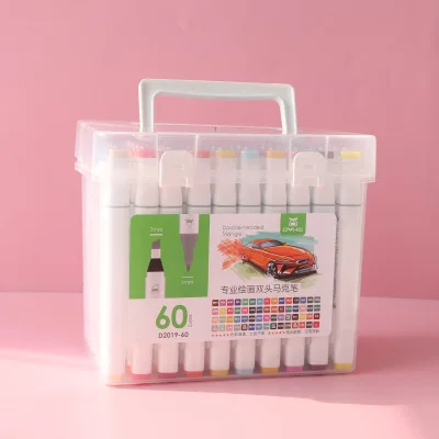 60 Colors Зубная щетка с двумя головками и улучшенный маркером в наборе, комплект, принадлежности для живописи красочные Водонепроницаемый Ручка Кисть для рисования маркеры красочные Водонепроницаемый ручка - Цвет: 60 Colors