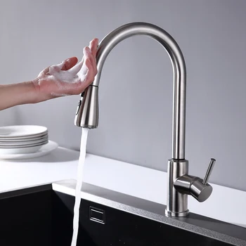 

Smart Touch Pulldown Kitchen Faucet Patented Control Device High Sensitive New Design Tap Without Insulation Base M080TT