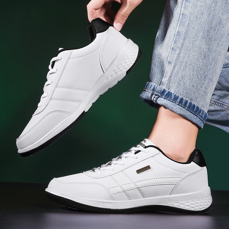 Male Sneakers New Vulcanize-Shoes Korean Walking Casual Men Trend Rubber Sole Soft 46