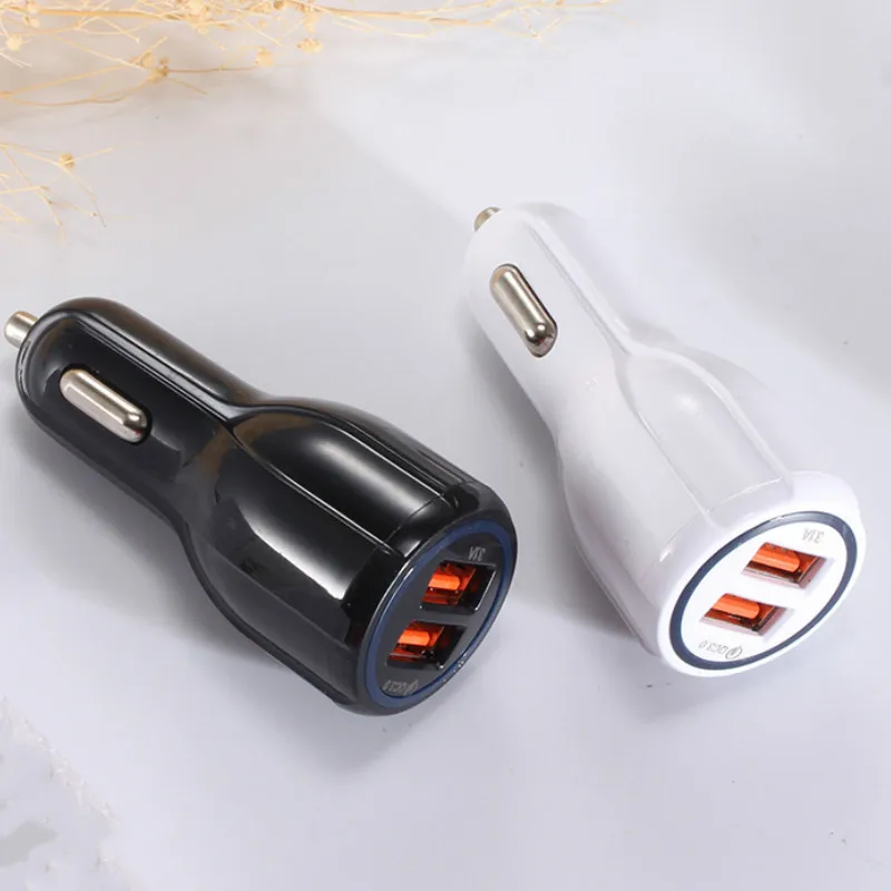 Быстрая зарядка 2USB салона автомобиля Зарядное устройство QC3.0 быстрой зарядки 5V 3.1A Зажигалка для сигарет розетка машинный Зарядное устройство адаптер для iPhone, Android