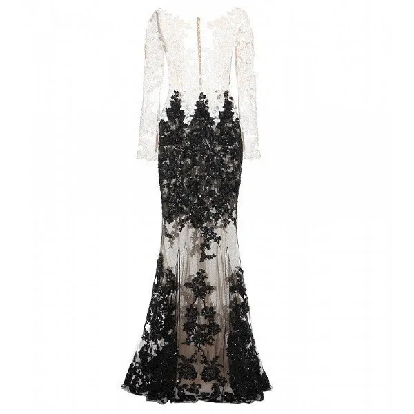 Заказные аппликации Бисероплетение v-образным вырезом vestido de festa новые модные сексуальные платья с длинным рукавом для выпускного вечера Вечерние платья - Цвет: Многоцветный