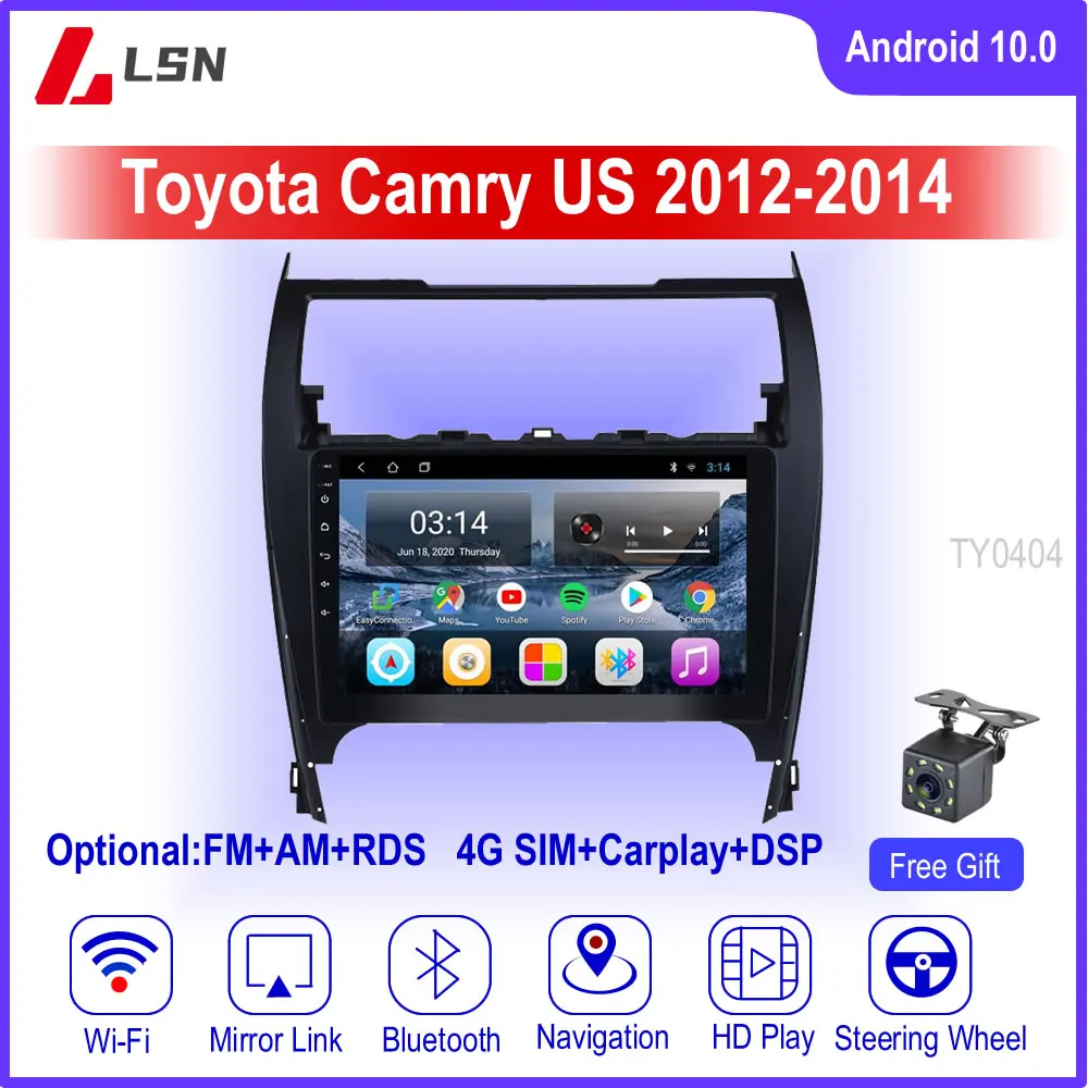 Мультимедийная система на Android 10 для Toyota Camry мультимедийный проигрыватель с