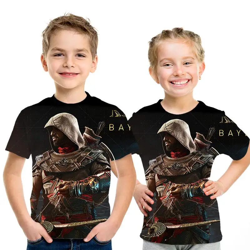 Лучшие игры Assassin's Creed детская 3D футболка одежда для мальчиков и девочек с 3d принтом, рубашка детская удобная модная футболка с короткими рукавами