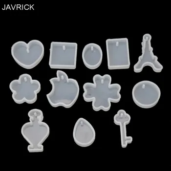 

12pcs Silicone Jewelry Mold Resin Making Pendants Necklace Bracelet Earrings DIY