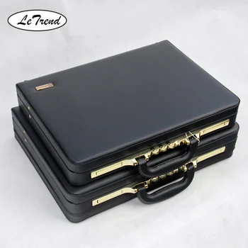 

LeTrend PU Leather Rolling Luggage Spinner Men Business Suitcase Wheels 14/18 inch Cabin Trolley pilot Travel Bags Laptop case
