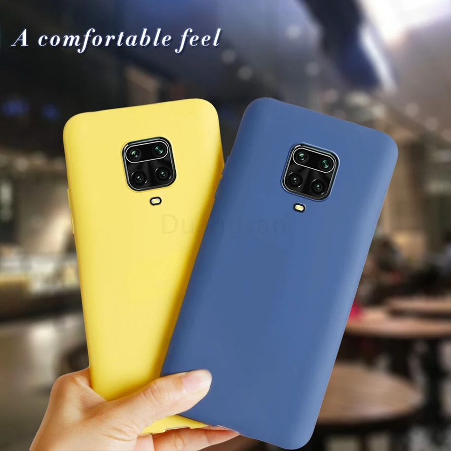 Простой чехол для Xiaomi redmi note 9 Pro силиконовая задняя крышка 9C A9 карамельного цвета