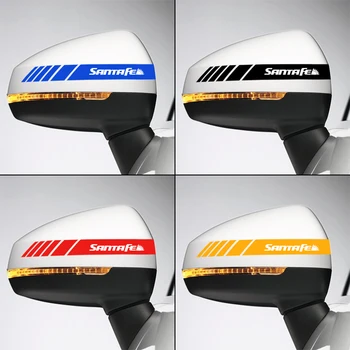 

2Pcs Car Stickers Rearview Mirror Reflective Tape Car Accessories Exterior Reflective Strip for Hyundai SANTAFE SANTA FE styling