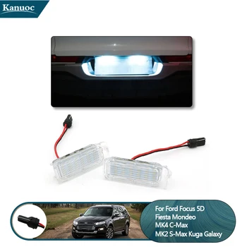 

2pcs Canbus LED Number License Plate Light For Ford Focus 5D Fiesta Mondeo MK4 C-Max MK2 S-Max Kuga Galaxy 6000K White Auto Lamp