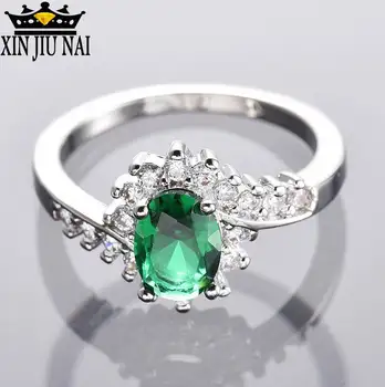 

925 Anillos Silver 5-colour Female Wedding Ring Minimalist Round Zircon Ring Super Flash Fashion Jewelry