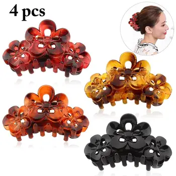 

4pcs Hair Claws Clip Large Floral Flower Hair Clamp Claw Clips Hairpin Hair Accessories for Women Girls Dropshipping