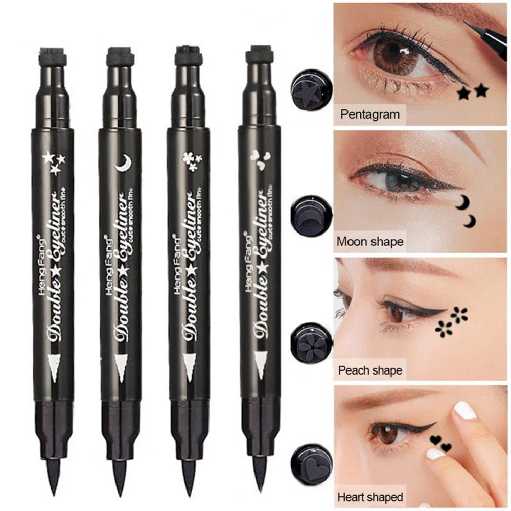 2 In1 Eyeliner Stamps Liquid Pencil Double-sided Stamp Pen Makeup Seal Waterproof Eye liner |