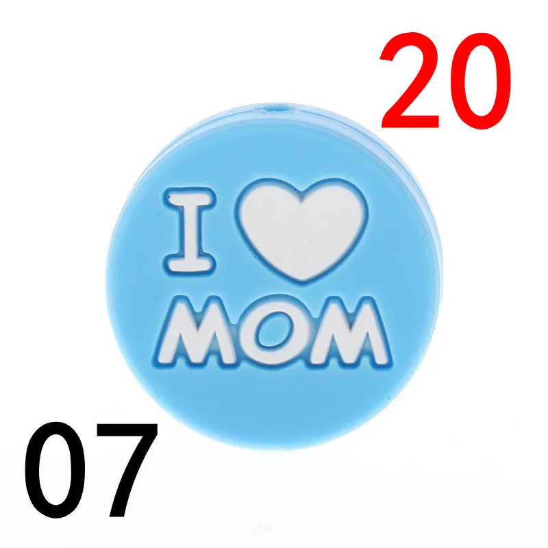 ILMOM07 Atob20 шт мышь Силиконовые бусы для прорезывания зубов грызунов жевательные Детские Прорезыватели соски зажимы цепи бусины жемчуг силиконовый Прорезыватель I L мама - Цвет: ILMOM07