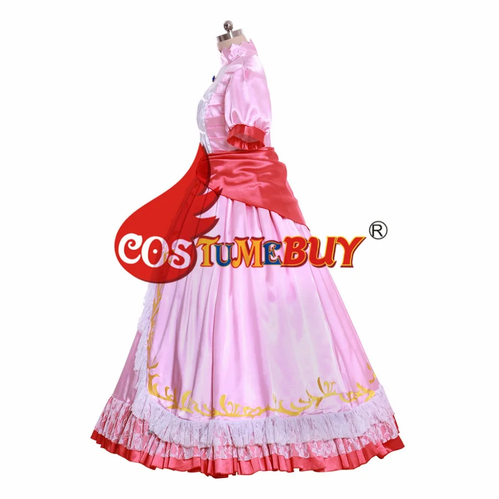 Costumebuy/платье принцессы Марио Персик для костюмированной вечеринки; женские бальные платья; розовое платье с перчатками; костюм на Хэллоуин на заказ