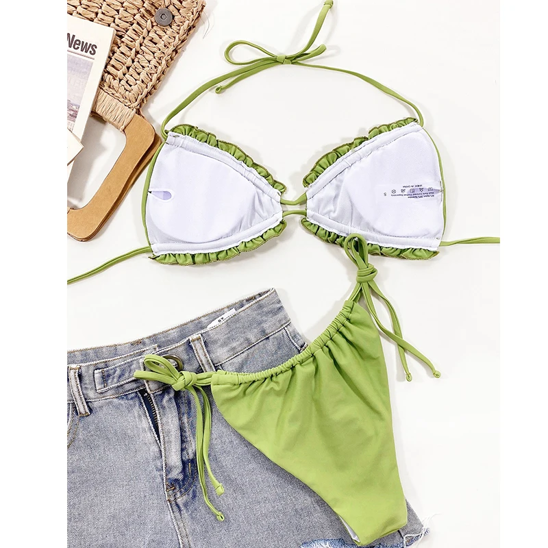 Green Ruffle Bathing Suit - Swimsuits - Uniqistic.com