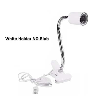 White without Bulb 220V лампа для рептилий комплект с зажимом керамический свет держатель UVA+ UVB 3,0 черепаха базая УФ-нагрев лампа набор черепашек ящериц огни - Испускаемый цвет: White without Bulb