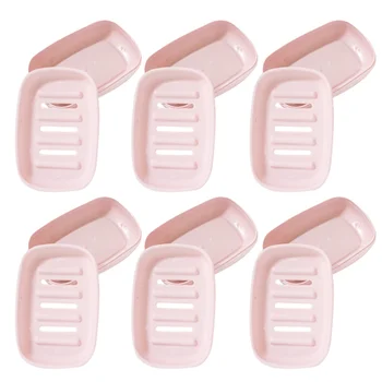 

10pcs Plastic Soap Rack Japanese Style Draining Soap Dish Simple Stripes Bathroom Soap Stand for Home Bathroom Use (Random Color