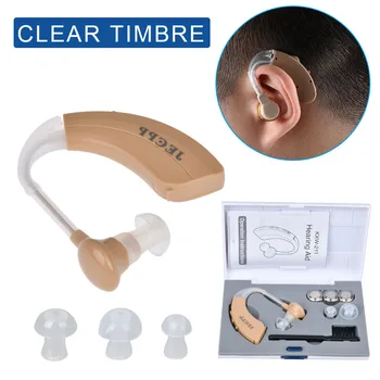 

JECPP Hearing Aids Sound Amplifier Battery Powered In Ear Hearing Enhancement Device with Storage Case Cleaning Brush