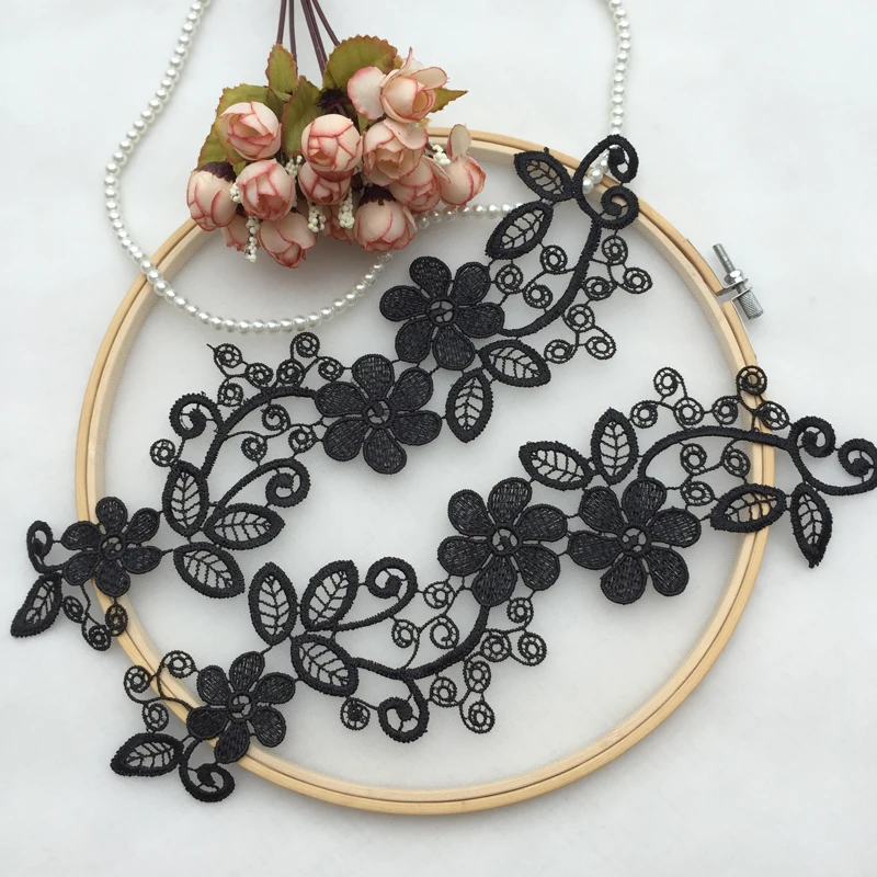 Vintage Flower Embroidery Lace Appliqued Fabric Jacquard Ribbon Lace Fabric lace fabric lace ribbon sewing patches lace sewing supplies lace sewing accessories lace garment accessories lace accessories lace decoration Sewing Trims Patch Scrapbooking 4Pcs/Set